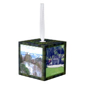 キャンベルスコティッシュクランキャッスルタータンチェッククリスマス キューブオーナメント (裏面アングル)