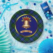 キャンベルタータンチェックパーソナライズされたクリスマス ペーパープレート (パーティー)