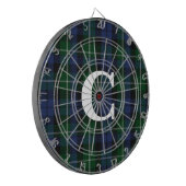 キャンベルタータンチェックプレイドモノグラムの ダーツボード (正面左)