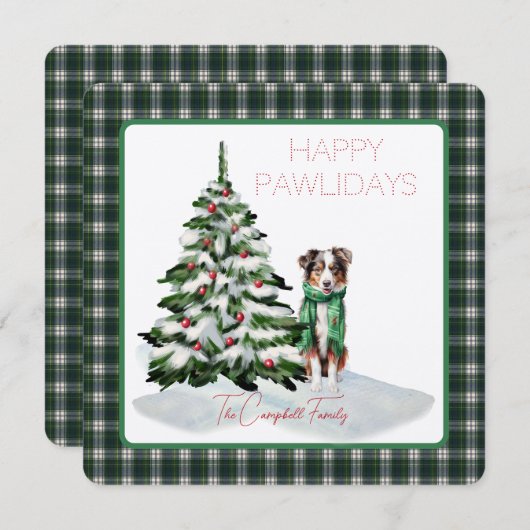 キャンベルドレスモダンタータンチェックハッピーパウィデイズドッグ (正面/裏面)