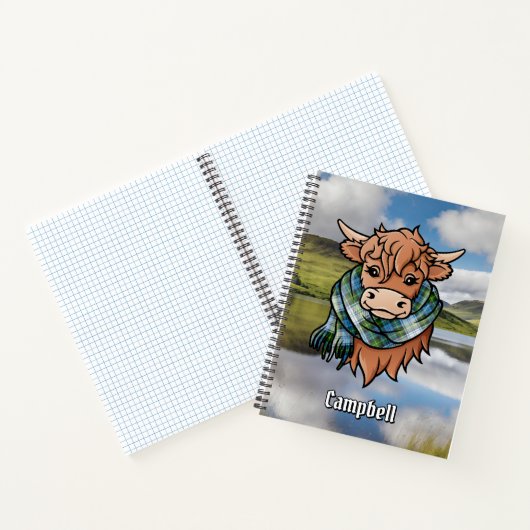 キャンベルドレス付きハイランドカウドレスタータンチェックスカーフ ノートブック (内部)