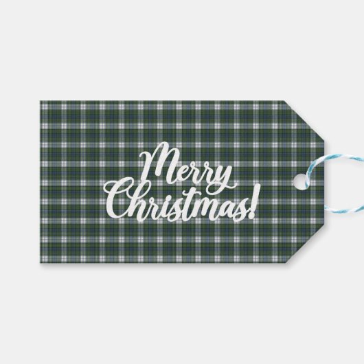 キャンベルドレス古代クランタータンチェッククリスマス ギフトタグ (正面(横))