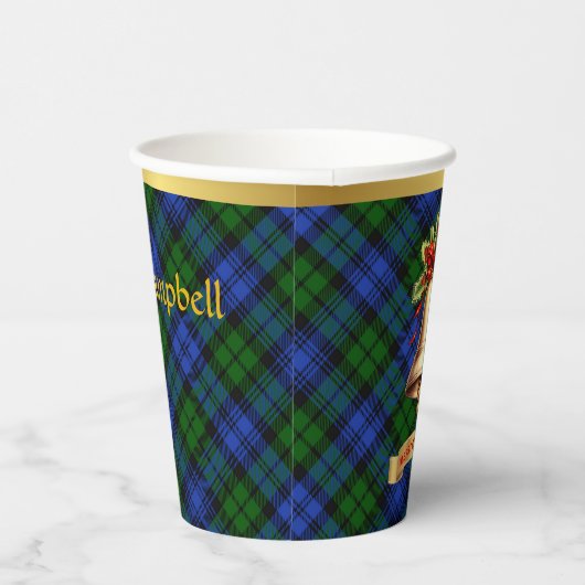 キャンベルパーソナライズされたタータンチェッククリスマス 紙コップ (右)