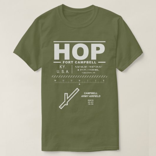 キャンベル陸軍飛行場HOP Tシャツ (デザイン正面)