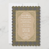 キャンベル ハンティング 古代 タルタン ゴールド フレーム付き 招待状 (正面)