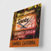 キャンベルCAヒストリックタウンスクエアヴィンテージサインスクア スクエア壁時計 (傾斜)