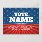 キャンペクラシカルーン – 象徴的なスターストライプズ赤い青 ポストカード (正面)