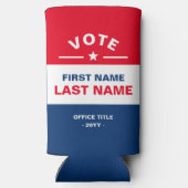 キャンペパーソナライズされたーン米国選挙クーラーボックス スリム缶クーラー (裏面)