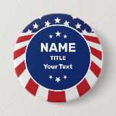 キャンペーパーソナライズされたン選挙USA国旗のボタン 缶バッジ (正面)