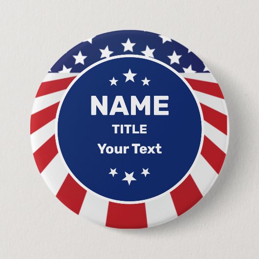 キャンペーパーソナライズされたン選挙USA国旗のボタン 缶バッジ (正面)