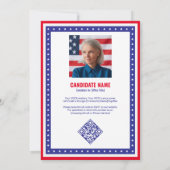 キャンペーンキックオフ政治イベント候補写真 招待状 (裏面)