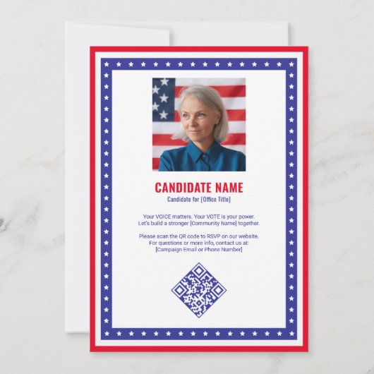 キャンペーンキックオフ政治イベント候補写真 招待状 (裏面)