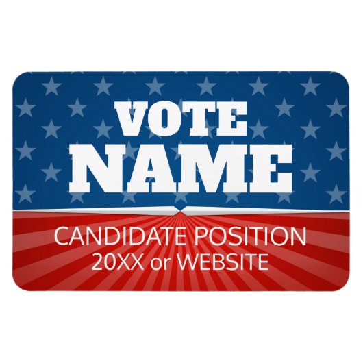 キャンペーンクラシカル-アイコニックな星ストライプの赤い青 マグネット (横)