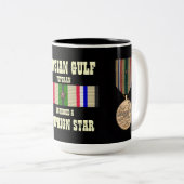 キャンペーンスターペルシャ湾戦争退役軍人 ツートーンマグカップ (正面右)