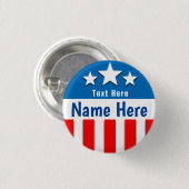 キャンペーンテンプレートのカスタムな星は縞で飾ります 缶バッジ (正面&裏面)