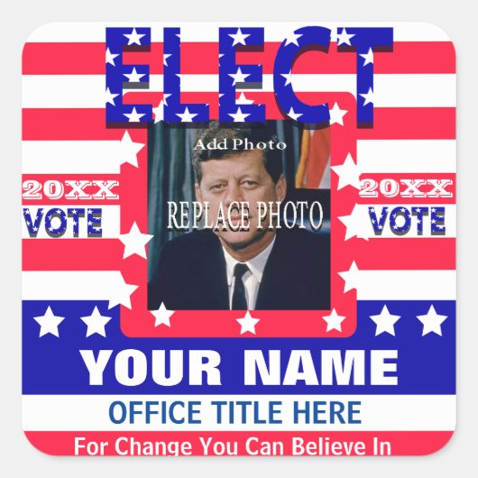 キャンペーンテンプレート |スターストライプズ スクエアシール (正面)