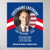 キャンペーンフォト(曲線タイプ) -赤白青 ポスター (正面)