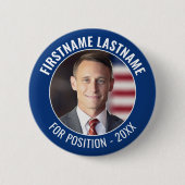 キャンペーンフォト（曲線タイプ） – 青と白 缶バッジ (正面)