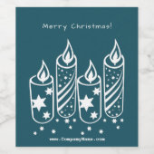 キャンペーンブルー&ホワイトキャンドルメリークリスマス ワインラベル (シングルラベル)