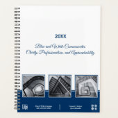 キャンペーンブルー&ホワイトコラージビジネスプランナー プランナー手帳 (正面)