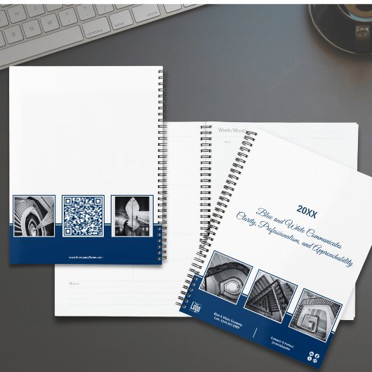 キャンペーンブルー&ホワイトコラージビジネスプランナー プランナー手帳