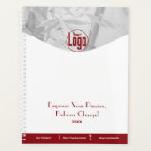 キャンペーンレッドホワイトライフコーチ会社のロゴ プランナー手帳 (正面)