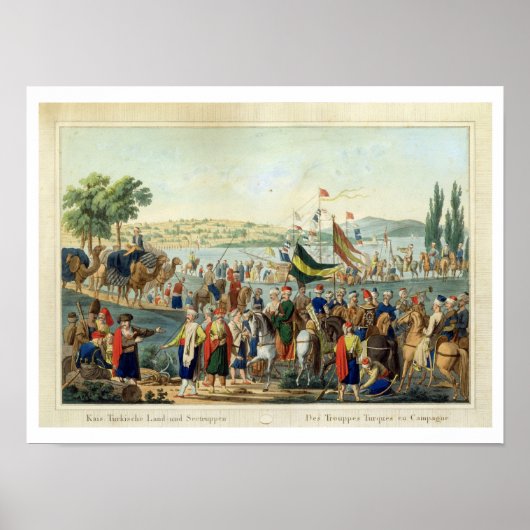 キャンペーン中のトルコ軍(版木、銅版、版画) ポスター (正面)