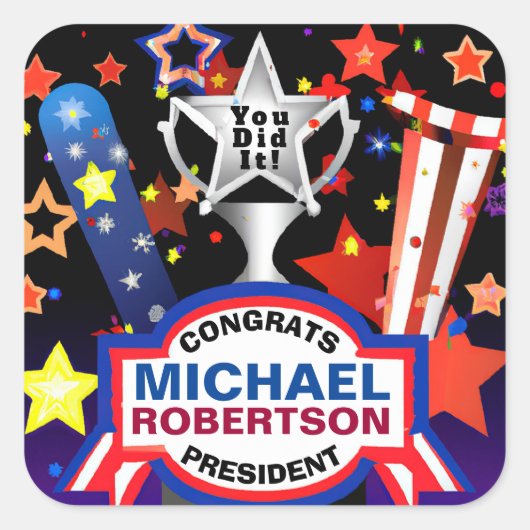 キャンペーン優勝者の祝辞 スクエアシール (正面)