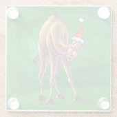 キャンメルクリスマスオングリーン ガラスコースター (裏面)