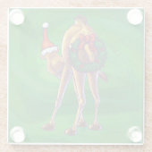 キャンメルクリスマスオングリーン ガラスコースター (裏面)