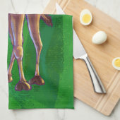 キャンメルクリスマスオングリーン キッチンタオル (四つ折り)