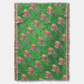 キャンメルクリスマスオングリーン スローブランケット (正面縦)