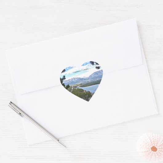 キャンモア、カナダの風景 ハートシール (封筒)