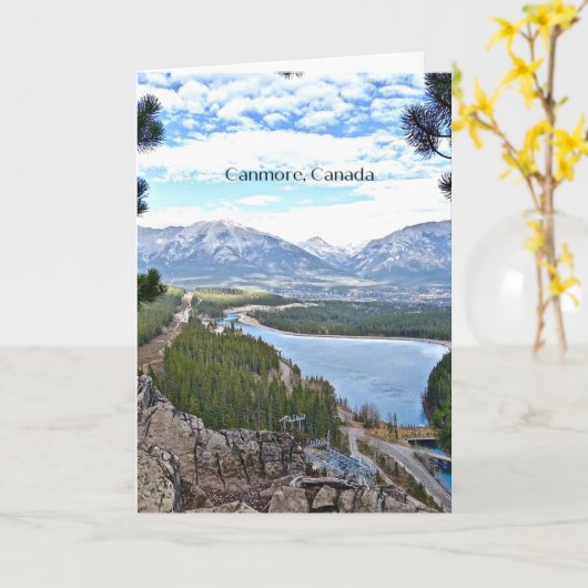 キャンモア、カナダ風景写真 カード (黄色い花)