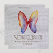 キャン素朴バス、バタフライ結婚式招待状 招待状 (正面/裏面)
