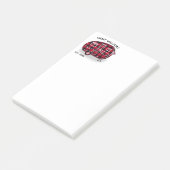 キャン素朴パーレッドバッファロープレイドモノグラム名4x6 ポストイット (アングル)