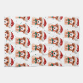 キャヴォードルドッグがクリスマススターを育てる キッチンタオル (横)