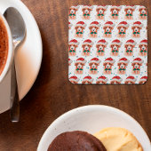 キャヴォードルドッグがクリスマススターを育てる スクエアペーパーコースター