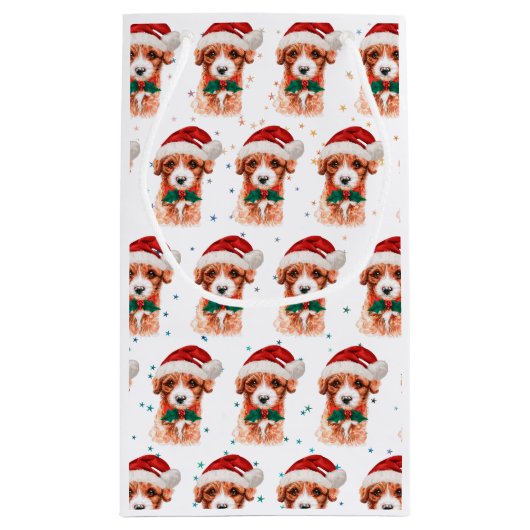 キャヴォードルドッグがクリスマススターを育てる スモールペーパーバッグ (裏面)