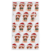 キャヴォードルドッグがクリスマススターを育てる スモールペーパーバッグ (正面)