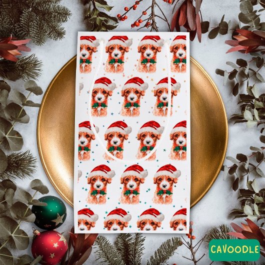 キャヴォードルドッグがクリスマススターを育てる スモールペーパーバッグ