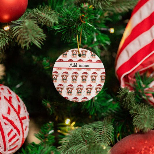 キャヴォードルドッグがクリスマススターを育てる セラミックオーナメント