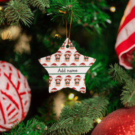 キャヴォードルドッグがクリスマススターを育てる セラミックオーナメント