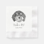 キャヴォードルパーソナライズされたドッグが飲む 縁ありカクテルナプキン (正面)