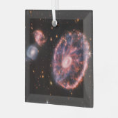 キャートホイール銀河系、ジェームズウェッブ宇宙望遠鏡 ガラスオーナメント (正面左)