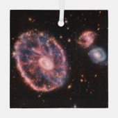 キャートホイール銀河系、ジェームズウェッブ宇宙望遠鏡 ガラスオーナメント (裏面)