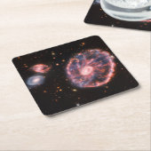 キャートホイール銀河系、ジェームズウェッブ宇宙望遠鏡 スクエアペーパーコースター (アングル)