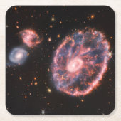 キャートホイール銀河系、ジェームズウェッブ宇宙望遠鏡 スクエアペーパーコースター (正面)