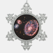キャートホイール銀河系、ジェームズウェッブ宇宙望遠鏡 スノーフレークピューターオーナメント (正面)