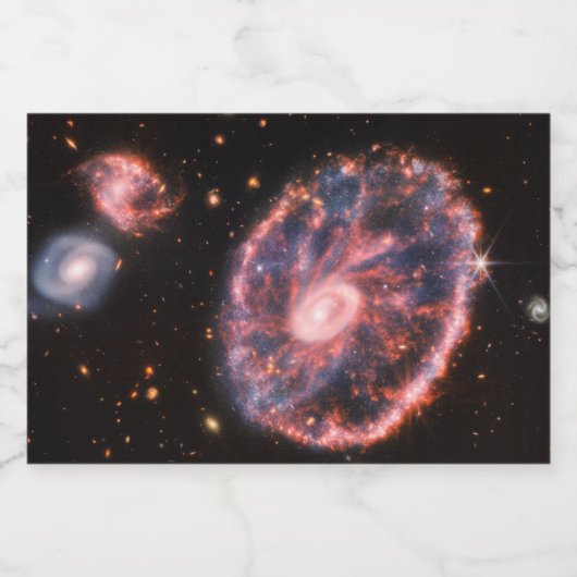 キャートホイール銀河系、ジェームズウェッブ宇宙望遠鏡 スパークリングワインラベル (シングルラベル)